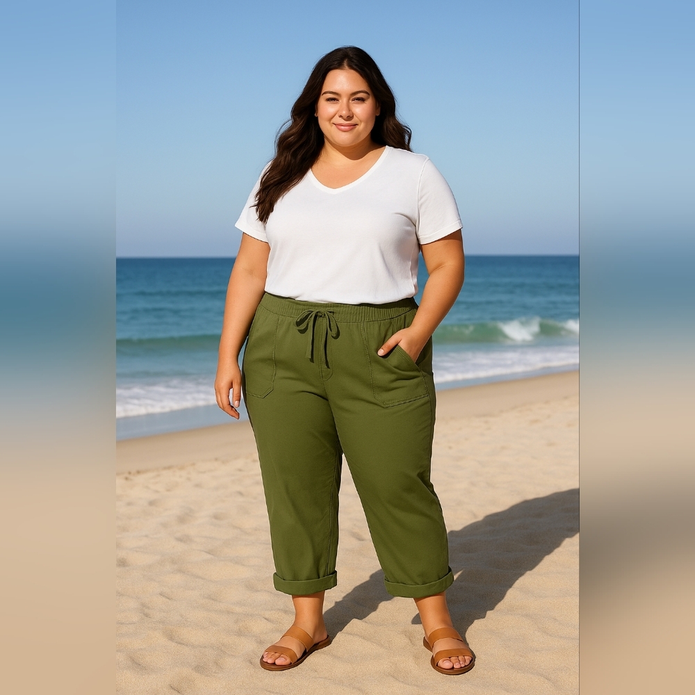Torrid Forest Green Cropped Pants